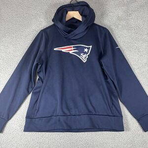 New England Patriots Nike Hoodie Womens L Blue Pullover Sweatshirt NFL